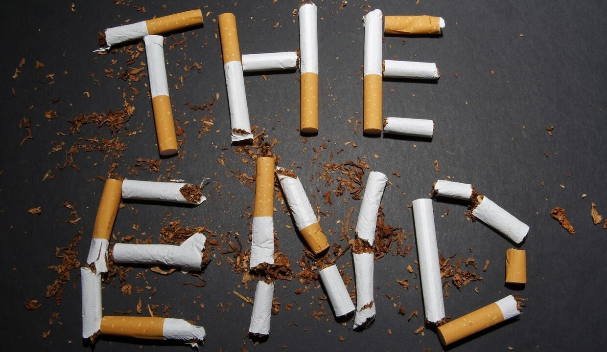 cigarros rotos e cambios no corpo con deixar de fumar
